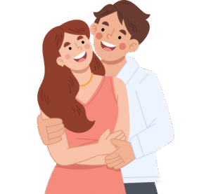 Ilustración de una pareja sonriente