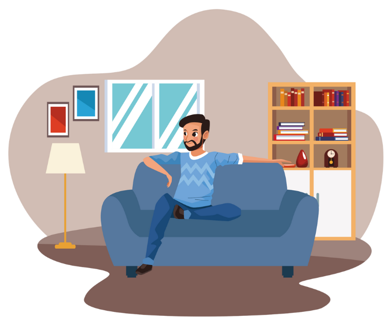 Icono persona en casa