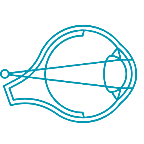 Icono de visión del ojo cómo les incide la luz